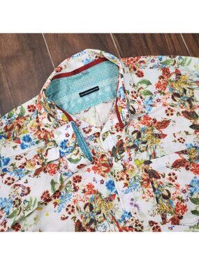 Visconti Uomo Floral Shirt Men's Size XL Multicolor Long Sleeve Button Abstract